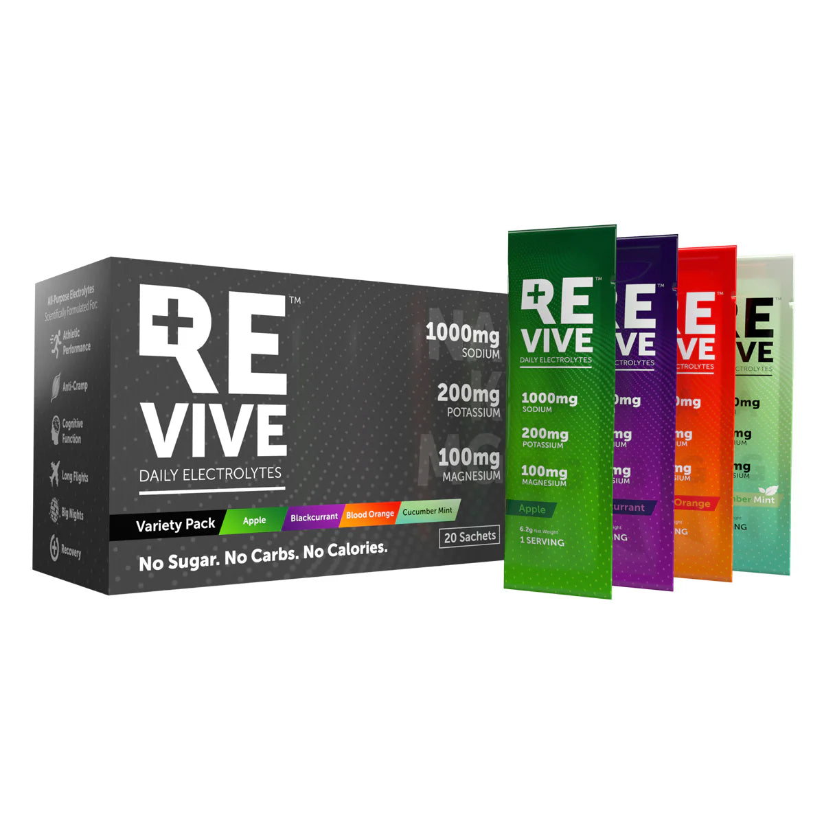 REVIVE Daily Electrolytes | 20s: Apple, B/Current, B/Orange, Cucumber Mint